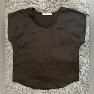 Boston Proper oversized satin blouson size S black